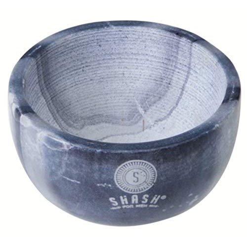 SHASH Marble Shaving Bowl, Grey - Lather Mug with Interior Grooves Builds a R...