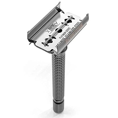 Long Handle Double Edge Safety Razor - Butterfly Open Razor with 10 Japanese ...