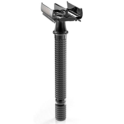 Long Handle Double Edge Safety Razor - Butterfly Open Razor with 10 Japanese ...