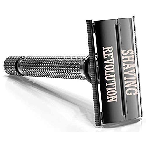 Long Handle Double Edge Safety Razor - Butterfly Open Razor with 10 Japanese ...