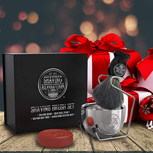 Luxury Shaving Brush Set - Shaving Kit for Men Includes Badger Hair Shaving B...