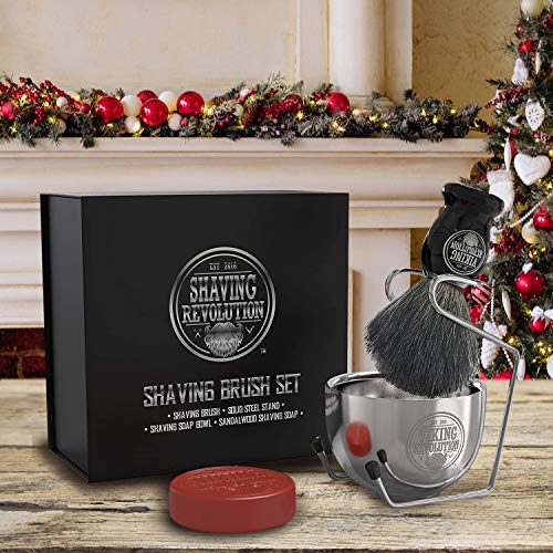 Luxury Shaving Brush Set - Shaving Kit for Men Includes Badger Hair Shaving B...