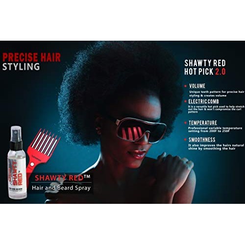 Shawty Red Low Heat Beard Growth Kit for Men, Wooden Comb & leave in Conditio...