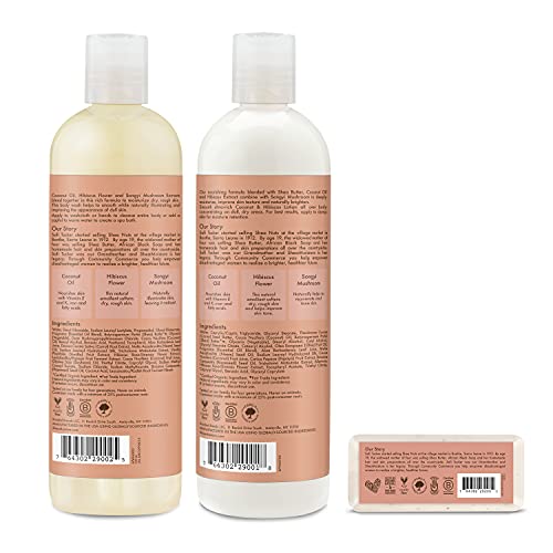 SheaMoisture Bath and Body Kit for Dry Skin Coconut and Hibiscus Illuminating...