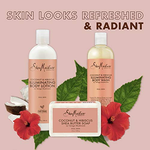 SheaMoisture Bath and Body Kit for Dry Skin Coconut and Hibiscus Illuminating...