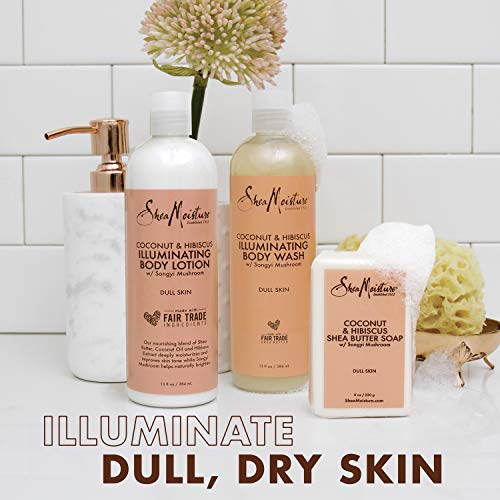 SheaMoisture Bath and Body Kit for Dry Skin Coconut and Hibiscus Illuminating...