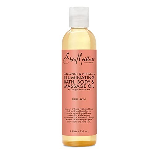 SheaMoisture Coconut & Hibiscus Bath, Body & Massage Oil, 8 Ounces - 2pc