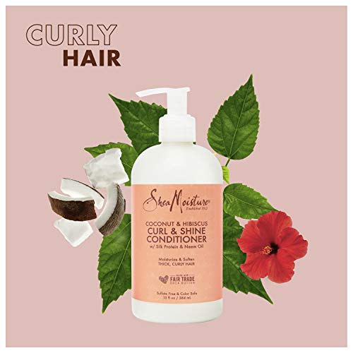 SheaMoisture Curl Shine Silicone Free Conditioner for Curly Hair Coconut Hibi...