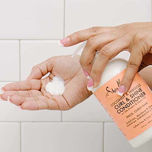 SheaMoisture Curl Shine Silicone Free Conditioner for Curly Hair Coconut Hibi...