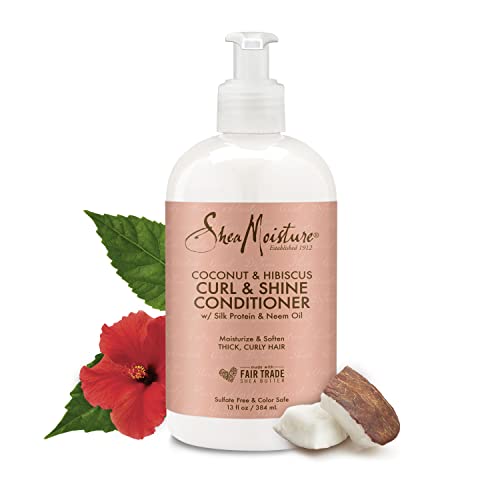 SheaMoisture Curl Shine Silicone Free Conditioner for Curly Hair Coconut Hibi...