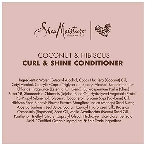 SheaMoisture Curl Shine Silicone Free Conditioner for Curly Hair Coconut Hibi...