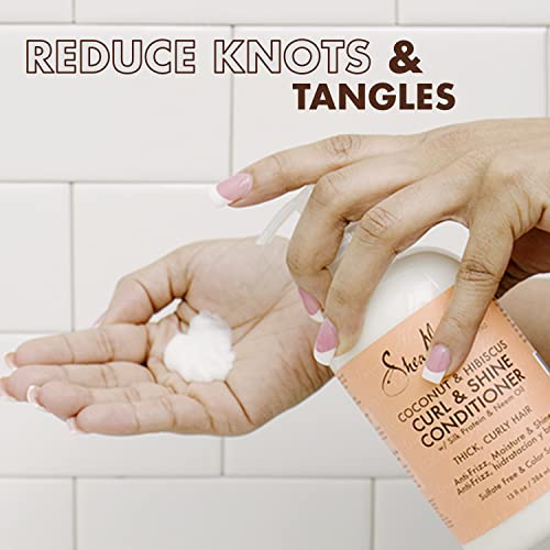 SheaMoisture Curl Shine Silicone Free Conditioner for Curly Hair Coconut Hibi...