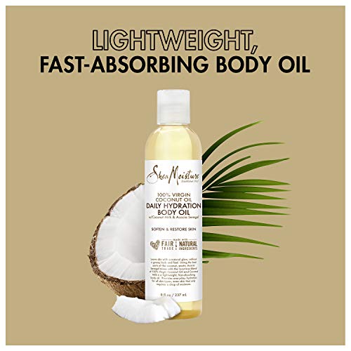 Sheamoisture Daily Hydration Body Oil for Dry Skin Virgin Coconut Oil Paraben...