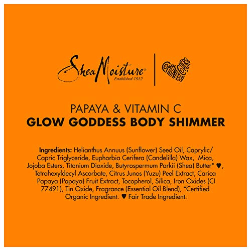 SheaMoisture Goddess Body Shimmer for Dry Skin, Dull Skin Papaya and Vitamin ...