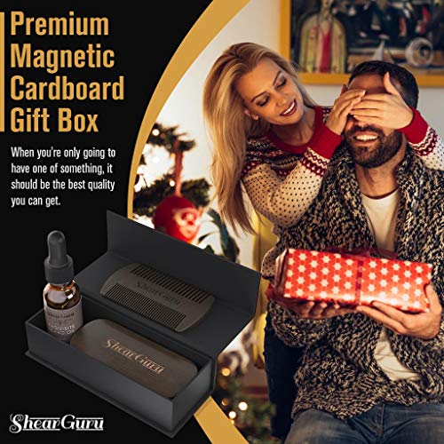 Natural Complete Care Beard Grooming Kit for Men– Brush Set 100% Boar Bristle...