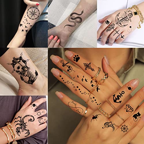 Shegazzi 62 Sheets Wolf Lion Skeleton Temporary Tattoos For Men Women Arm, 3D...