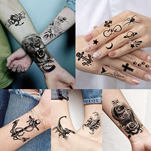 Shegazzi 64 Sheets 3D Flower Temporary Tattoos For Women Girl, 12 Sheets Real...