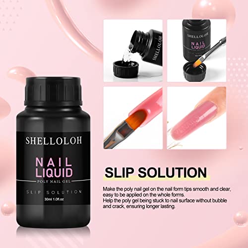 Poly Nail Gel Kit with 36W LED Nail Lamp Glitter Clear White Pink Color 10pcs...