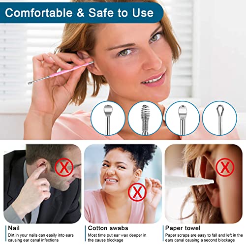 SHIISEWE Ear Wax Cleaning Kit, 6-in-1 Earwax Removal Kit, Spring Earwax Clean...