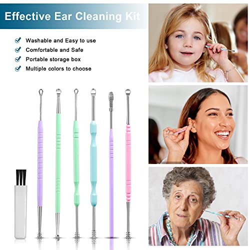 SHIISEWE Ear Wax Cleaning Kit, 6-in-1 Earwax Removal Kit, Spring Earwax Clean...