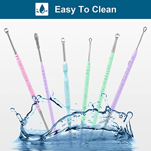SHIISEWE Ear Wax Cleaning Kit, 6-in-1 Earwax Removal Kit, Spring Earwax Clean...