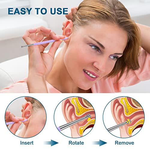 SHIISEWE Ear Wax Cleaning Kit, 6-in-1 Earwax Removal Kit, Spring Earwax Clean...