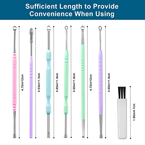 SHIISEWE Ear Wax Cleaning Kit, 6-in-1 Earwax Removal Kit, Spring Earwax Clean...