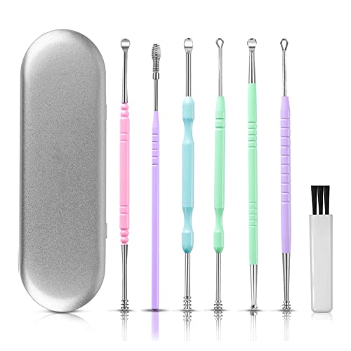 SHIISEWE Ear Wax Cleaning Kit, 6-in-1 Earwax Removal Kit, Spring Earwax Clean...