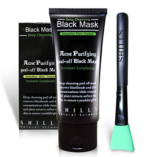 SHILLS Charcoal Black Mask, Blackhead Mask, Acne Removal Mask, Activated Char...