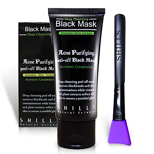 SHILLS Charcoal Black Mask, Blackhead Remover Mask, Charcoal Mask, Acne Peel ...