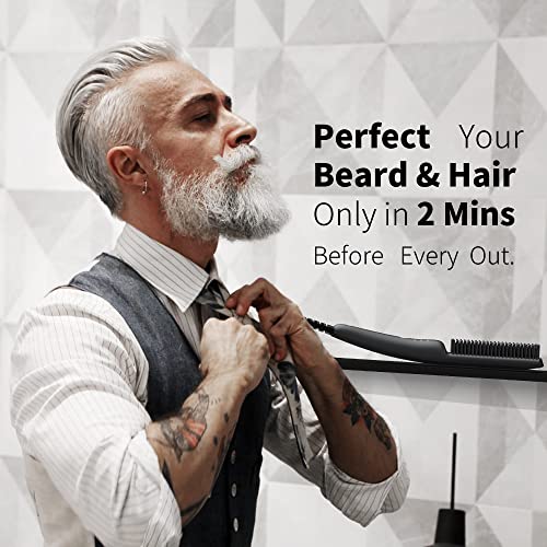 Premium Beard Straightener for Men, Compact Beard Straightening Comb with Ion...