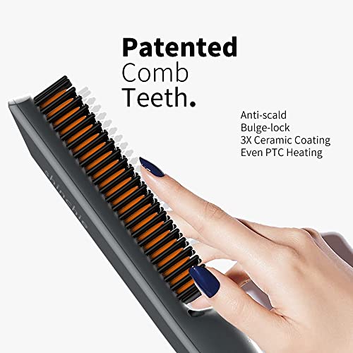 Premium Beard Straightener for Men, Compact Beard Straightening Comb with Ion...