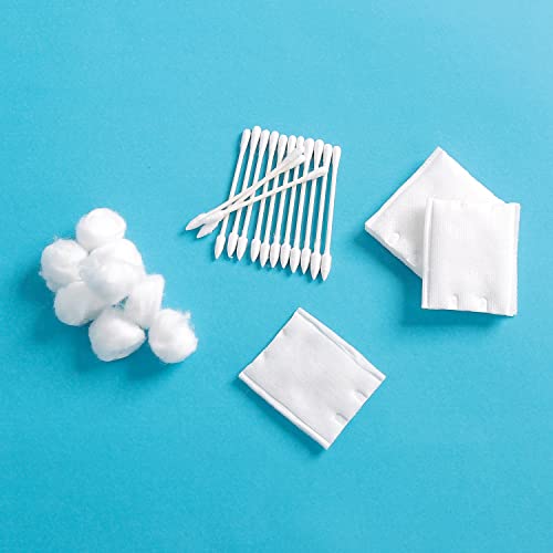 SHINEMOON Cotton Swabs, Cotton Makeup Pads, Cotton Balls, 3-in-1 Travel Size ...