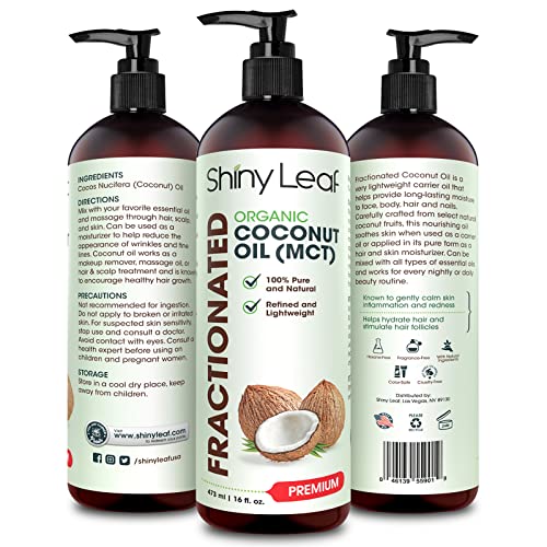 Fractionated Coconut Oil, 100% Pure & Natural Body Oil for Massage & Aromathe...