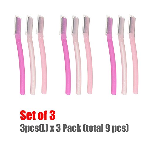 FT Shiseido Facial Razor 3pcs(L) x 3 Pack (total 9 pcs) Value Set with Premiu...