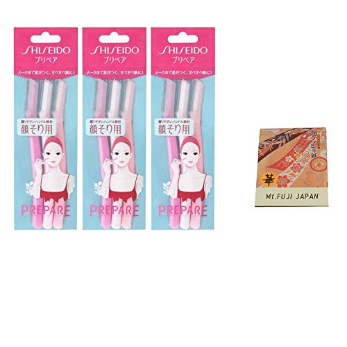 FT Shiseido Facial Razor 3pcs(L) x 3 Pack (total 9 pcs) Value Set with Premiu...