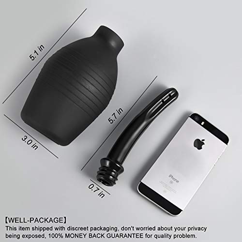 10 oz Enema Bulb Kit with Storage Bag- Anal or Vaginal Silicone Douche for Me...