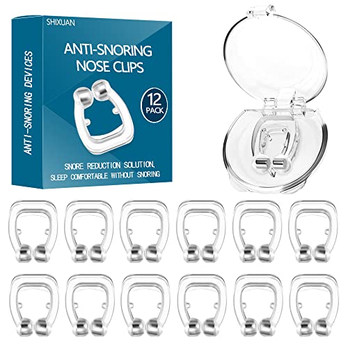 SHIXUAN 12 PCS Anti Snoring Device - Silicon Magnetic Anti Snoring Nose Clip,...