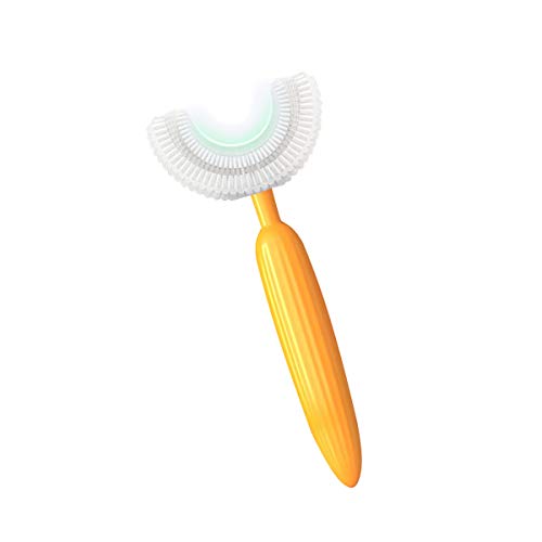 SHNOKER New Toothbrush with U-Shaped Food Grade Silicone Brush Head for Kids ...