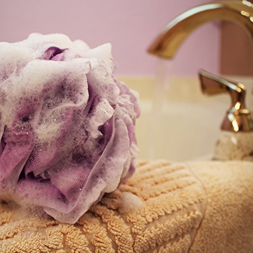 Loofah-Bath-Sponge Lace-Mesh-Set >> 2-Scrubs-in-1 by Shower Bouquet: Large Fu...