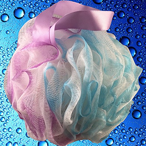 Loofah Bath-Sponge Swirl-Set-XL-75g by Shower Bouquet: Extra-Large Mesh Pouf ...