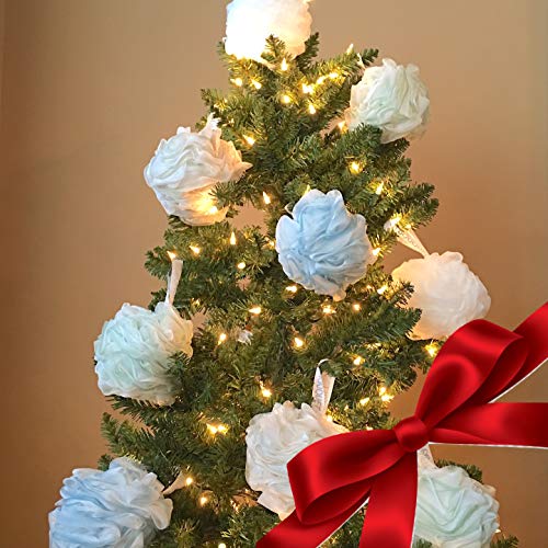 Loofah-Bath-Sponge XL-75g-Soft-Set by Shower Bouquet: 4-Pack-Pastel-Colors - ...