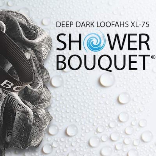 Loofah-Charcoal Bath-Sponge XL-75g-Set by Shower Bouquet: 4-Pack, Extra Large...