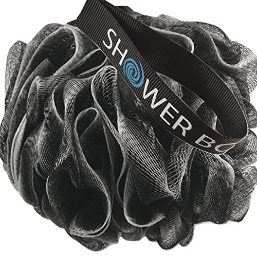 Loofah-Charcoal Bath-Sponge XL-75g-Set by Shower Bouquet: 4-Pack, Extra Large...