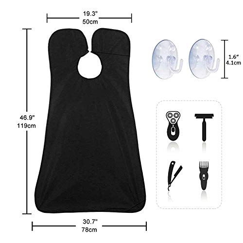 Beard Apron, Beard Trimming Catcher Bib for Men Shaving & Hair Clippings, Wat...