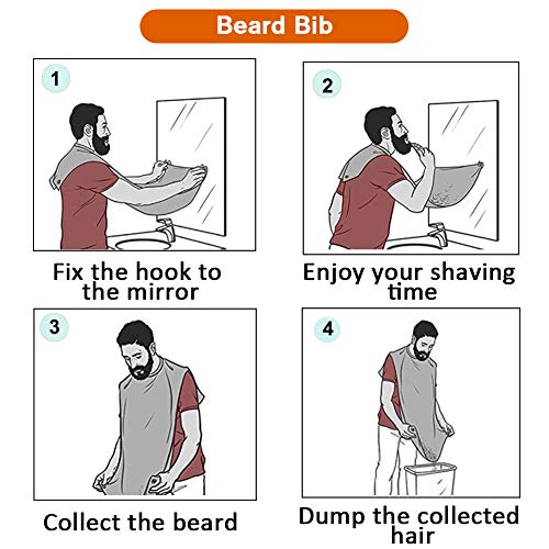 Beard Apron, Beard Trimming Catcher Bib for Men Shaving & Hair Clippings, Wat...