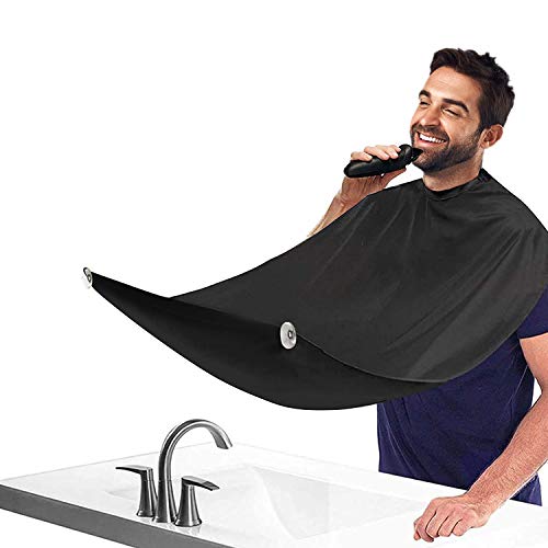 Beard Apron, Beard Trimming Catcher Bib for Men Shaving & Hair Clippings, Wat...