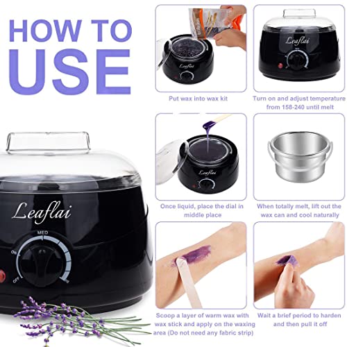 Waxing Kit for Women/Men,Wax Warmer for Hair Removal with 6 Hard Wax Beans,Ho...