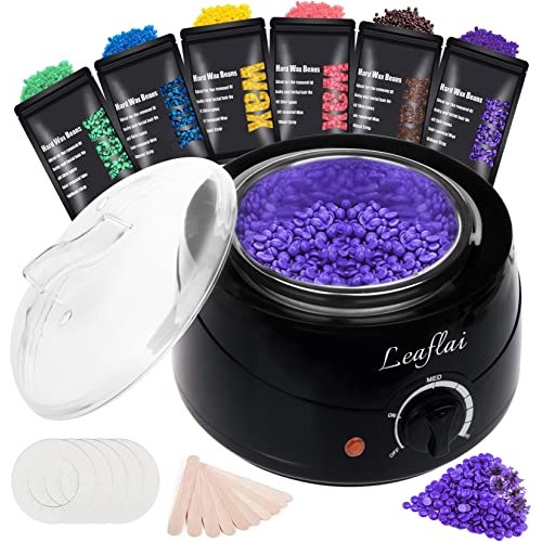 Waxing Kit for Women/Men,Wax Warmer for Hair Removal with 6 Hard Wax Beans,Ho...