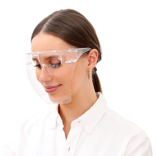 Clear Face_Mask Shield, 2 Pack Safety Transparent_Face_Mask with Glasses Fram...